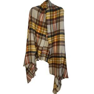 Modcloth Plaid Wool Autumn Wrap Throw Scarf